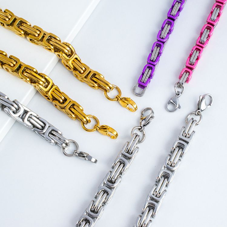 Stainless Steel Imperial Keel Chain Color Necklace